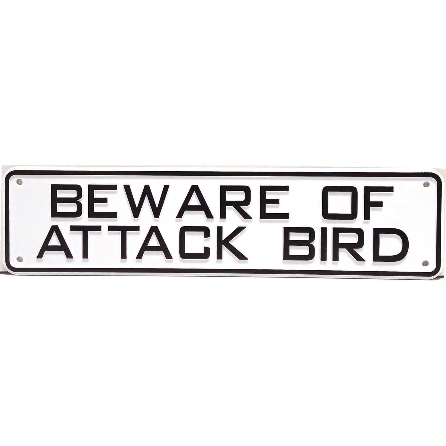 Beware Of Attack Bird Sign Solid Plastic 12 X 3