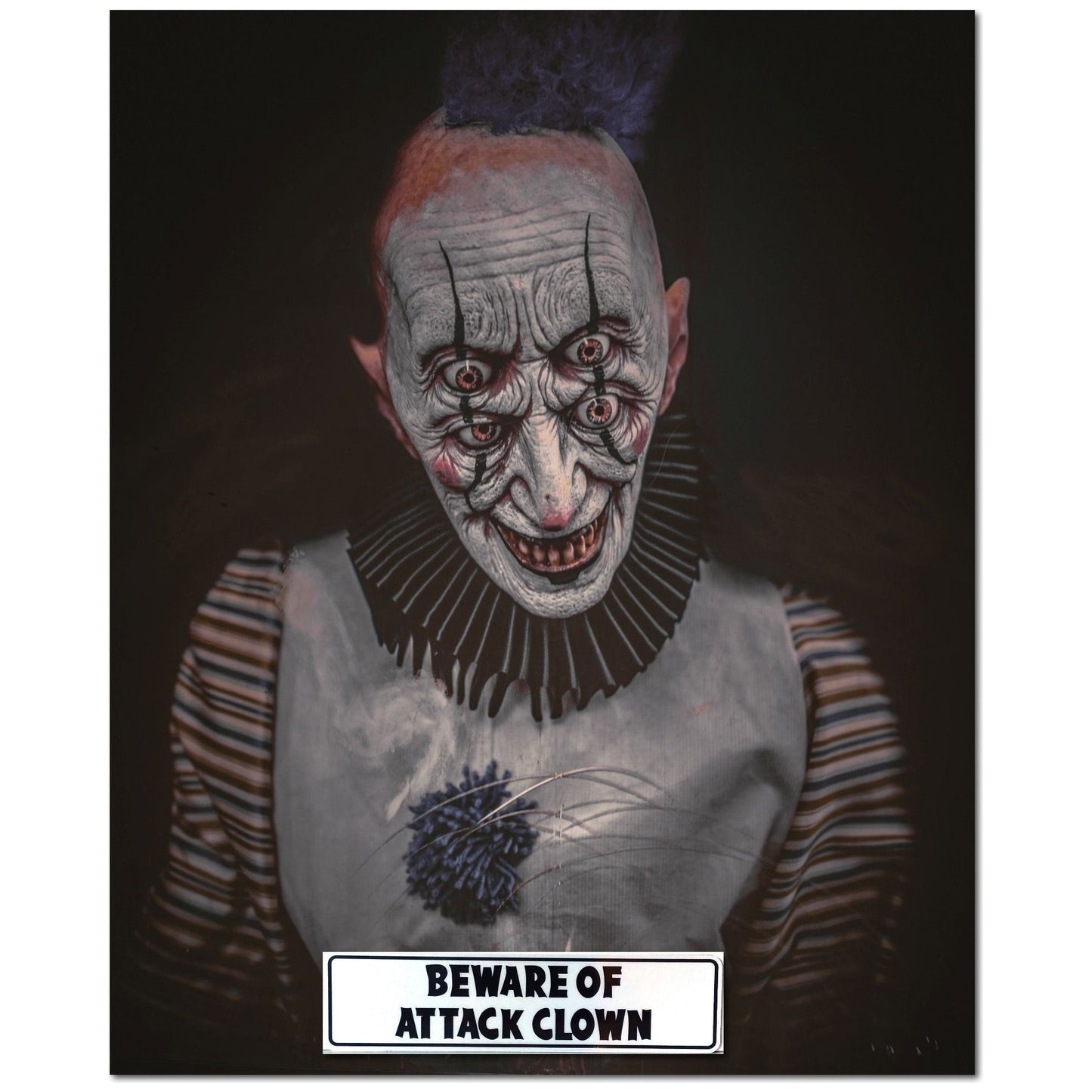 Beware Of Attack Clown Engineer Grade Reflective Aluminum Sign 12 X 3