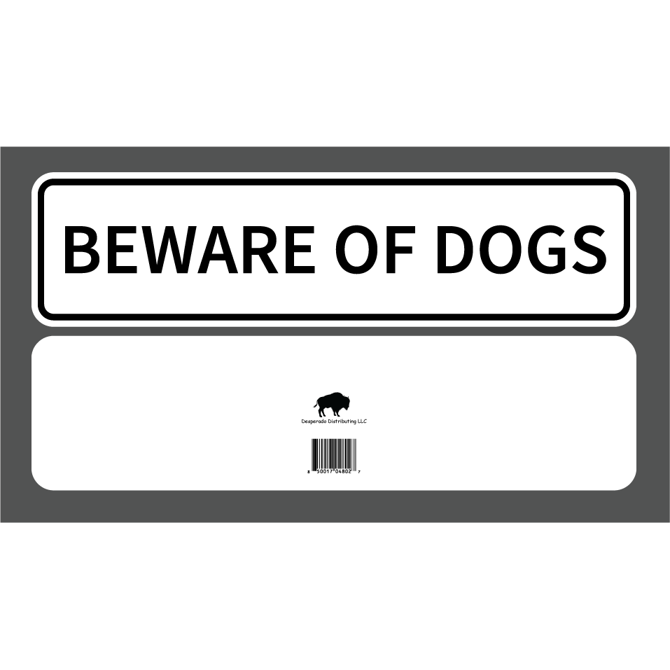 Beware Of Dogs Sign Double Layered Aluminum 12 X 3