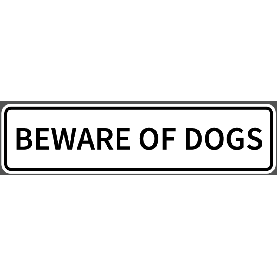 Beware Of Dogs Sign Double Layered Aluminum 12 X 3
