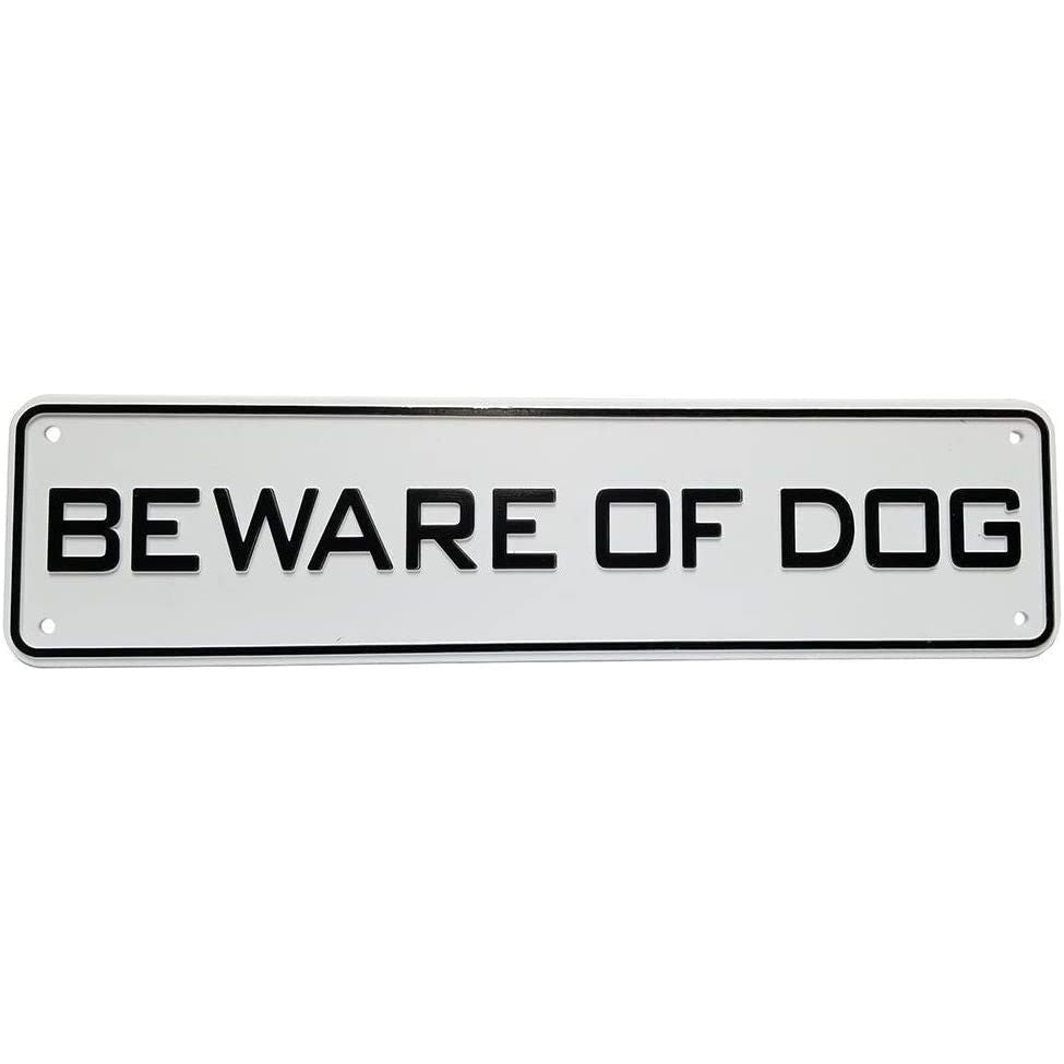 Beware Of Dog Sign Solid Plastic 12 X 3