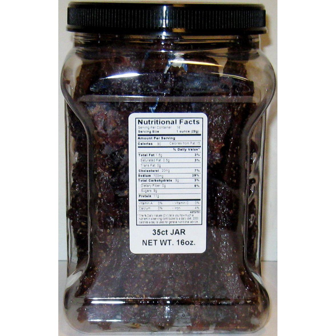 Reser's 1 Pound Natural Wood Smoked Peppered Beef Jerky Jar