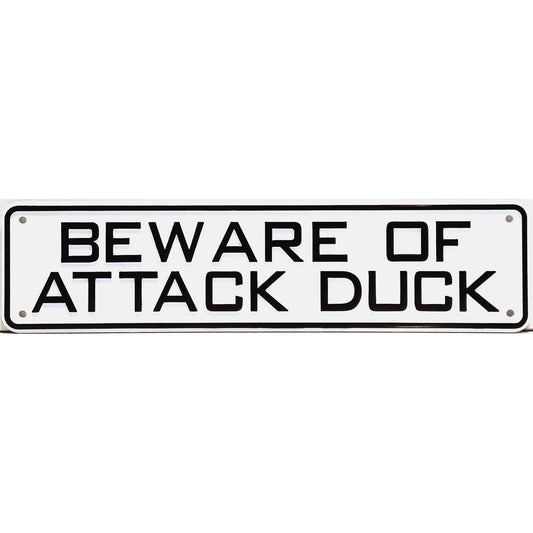 Beware Of Attack Duck Sign Solid Plastic 12 X 3