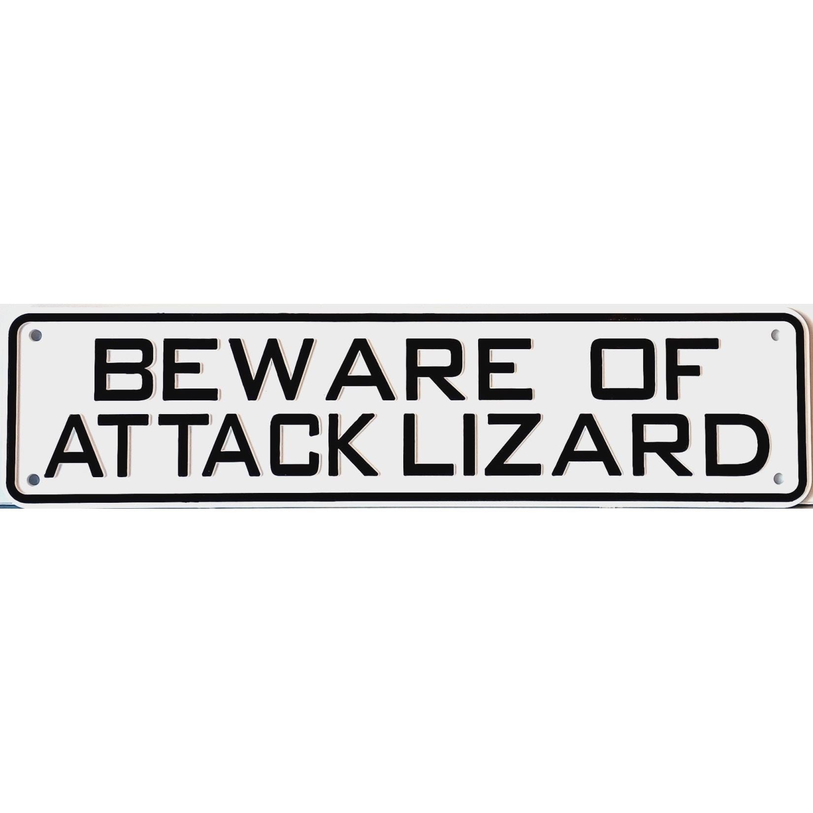 Beware of Attack Lizard Sign Solid Plastic 12 X 3 – Desperado ...