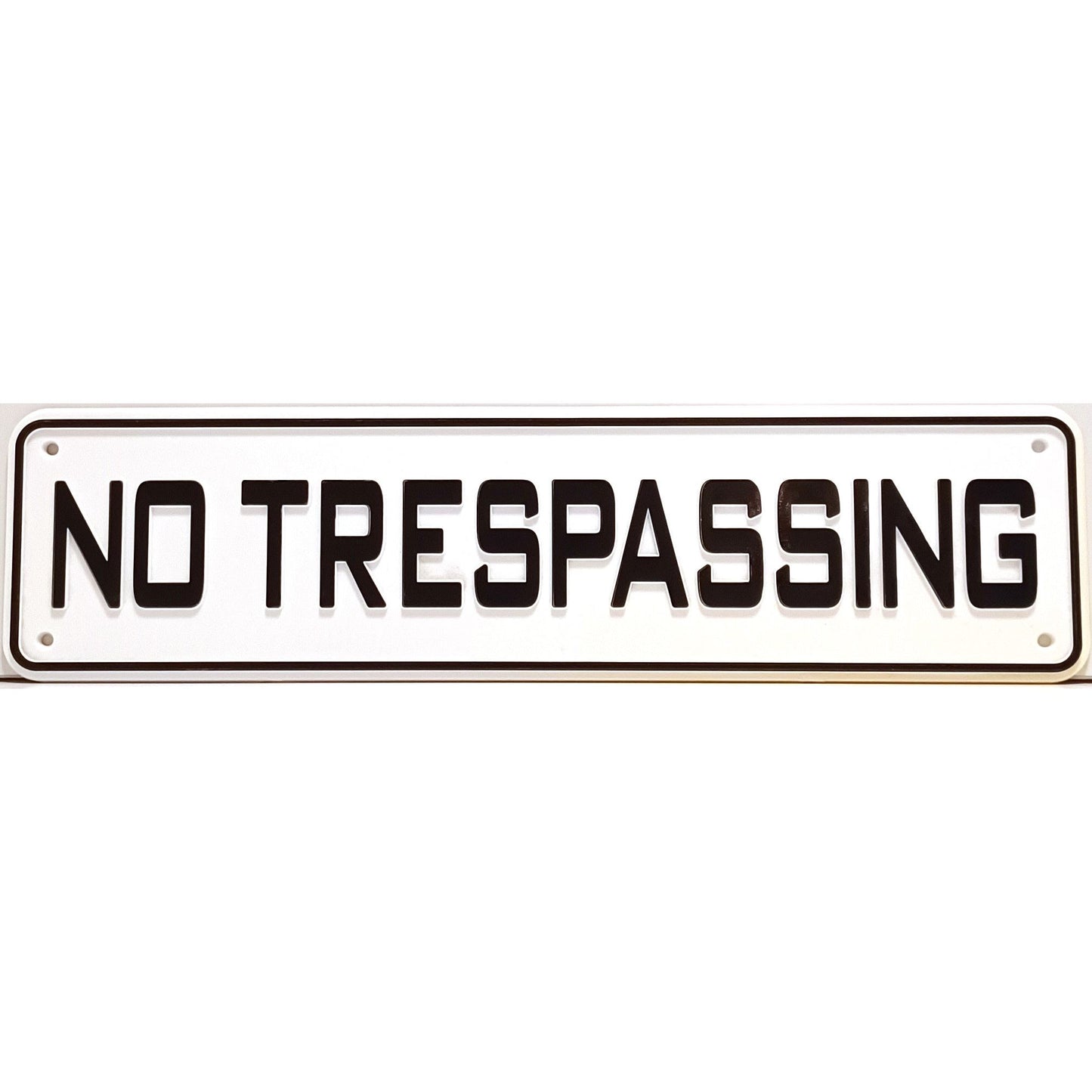 No Trespassing Sign Solid Plastic 12 X 3