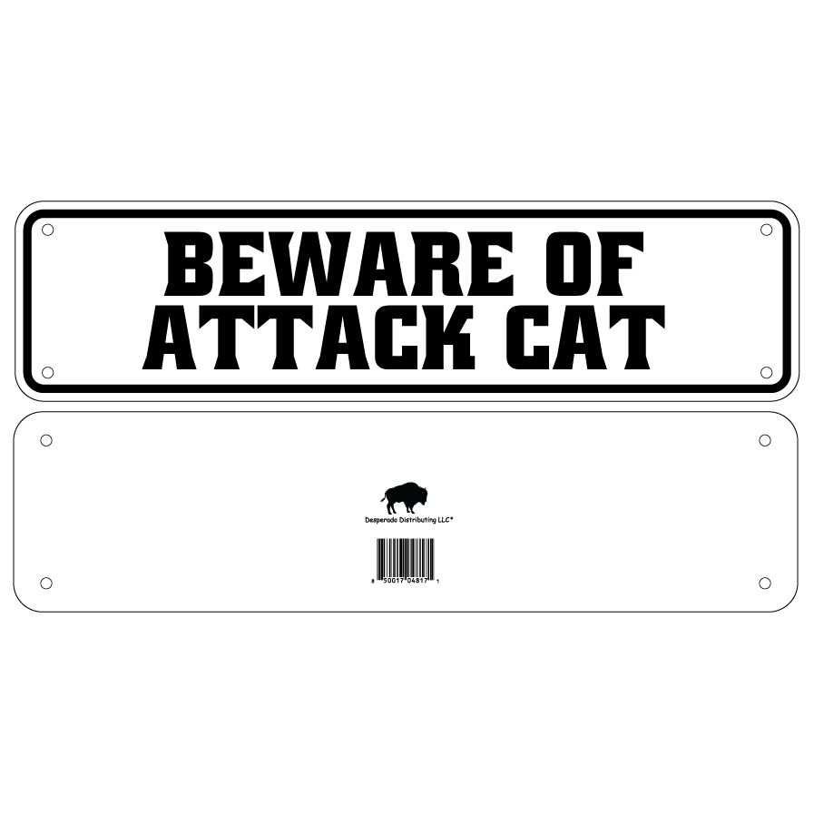 Attack Puma Sign Beware Of Attack Cat Sign Double Layered Aluminum 12 X 3 – Desperado ...