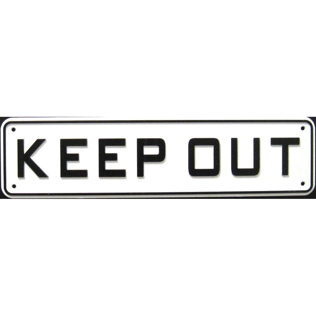 Keep Out Sign Solid Plastic 12 X 3