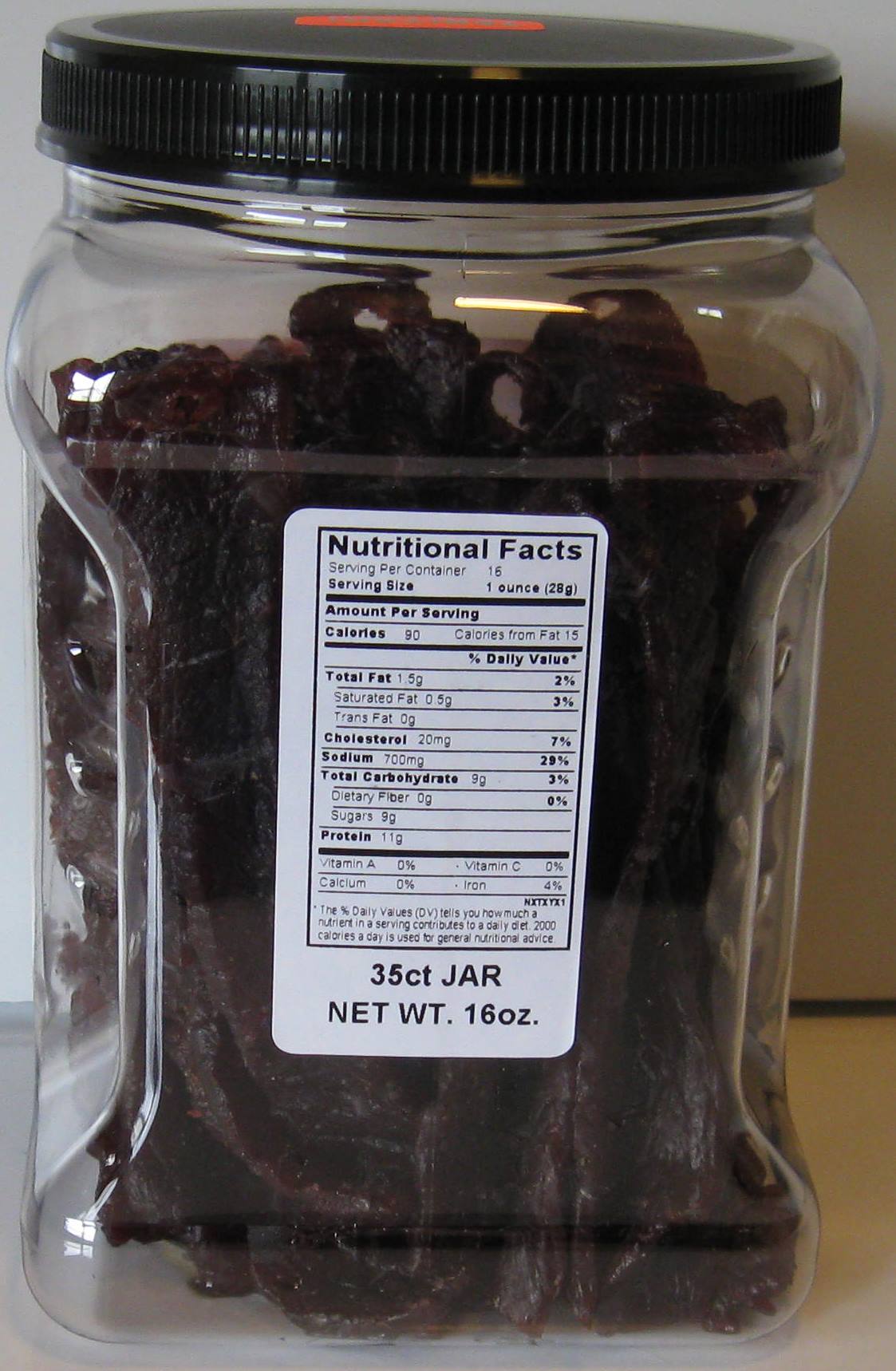 Reser's 1 Pound Natural Wood Smoked Teriyaki Beef Jerky Jar